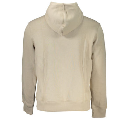 Calvin Klein – Beiges Fleece-Kapuzensweatshirt mit Logo-Stickerei