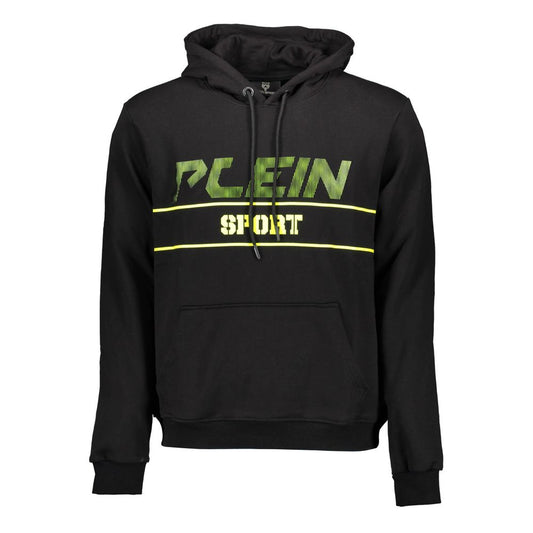 Plein Sport Herren-Kapuzenpullover aus schwarzer Baumwolle