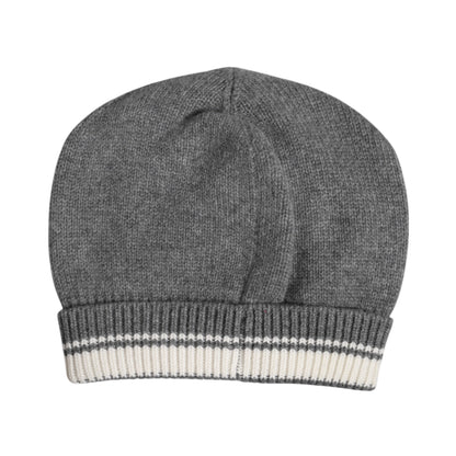 Dolce &amp; Gabbana Graue Kaschmir-Strickmütze für den Winter