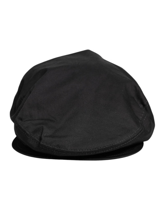 Dolce &amp; Gabbana Newsboy Capello Cabbie-Hut aus schwarzer Baumwolle