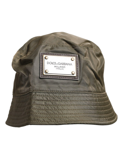 Dolce &amp; Gabbana Brown DG Plaque Wide Brim Bucket Hat