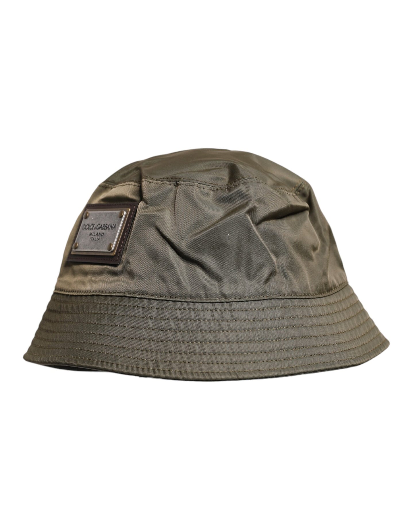 Dolce &amp; Gabbana Brown DG Plaque Wide Brim Bucket Hat