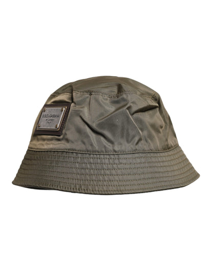 Dolce &amp; Gabbana Brown DG Plaque Wide Brim Bucket Hat