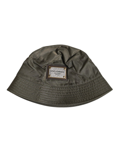 Dolce &amp; Gabbana Brown DG Plaque Wide Brim Bucket Hat