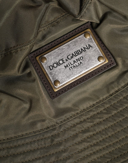 Dolce &amp; Gabbana Brown DG Plaque Wide Brim Bucket Hat