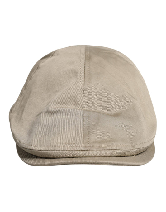 Dolce &amp; Gabbana Beige Baumwoll-Newsboy-Capello-Cabbie-Mütze