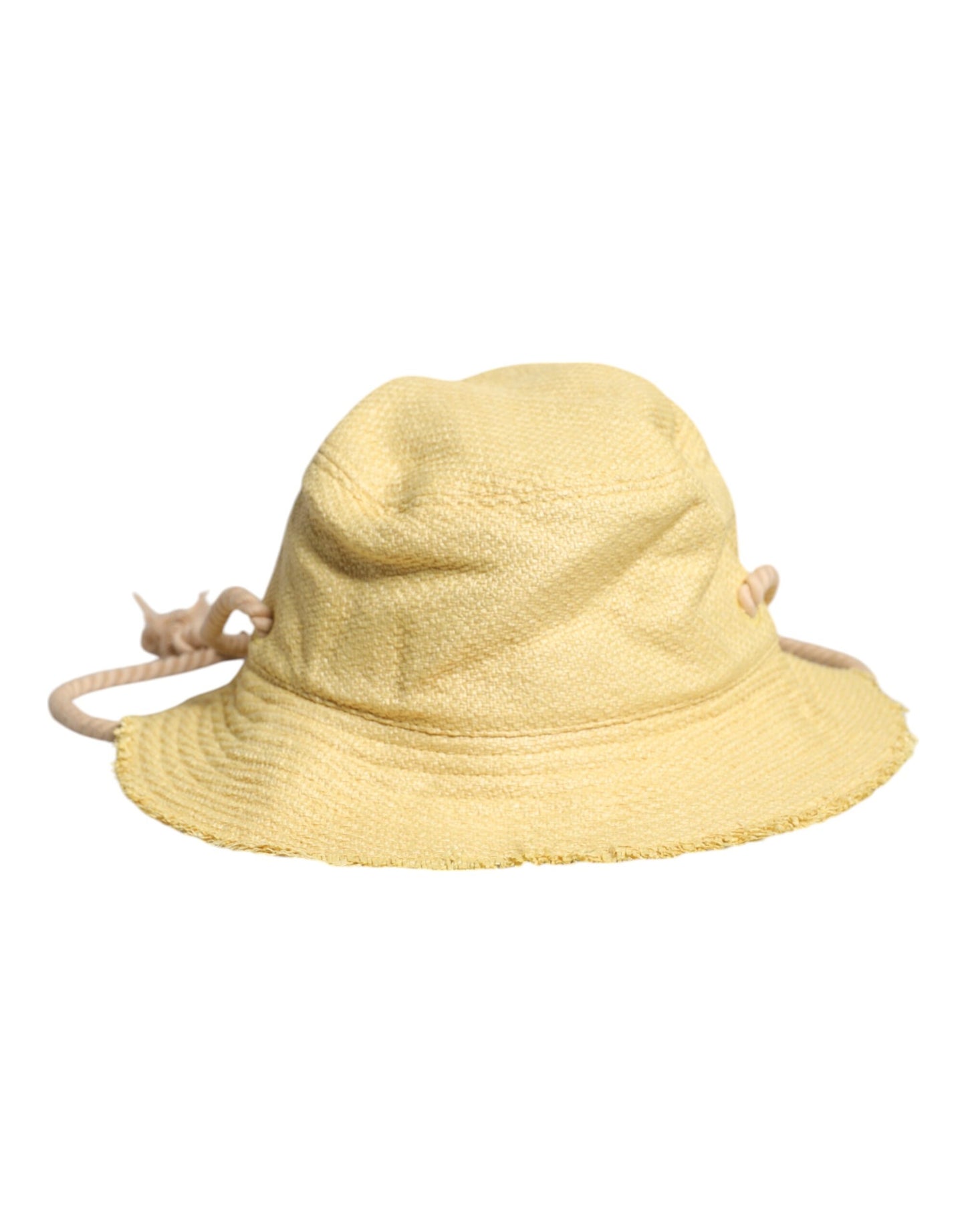 Dolce &amp; Gabbana Yellow Cotton Wide Brim Bucket