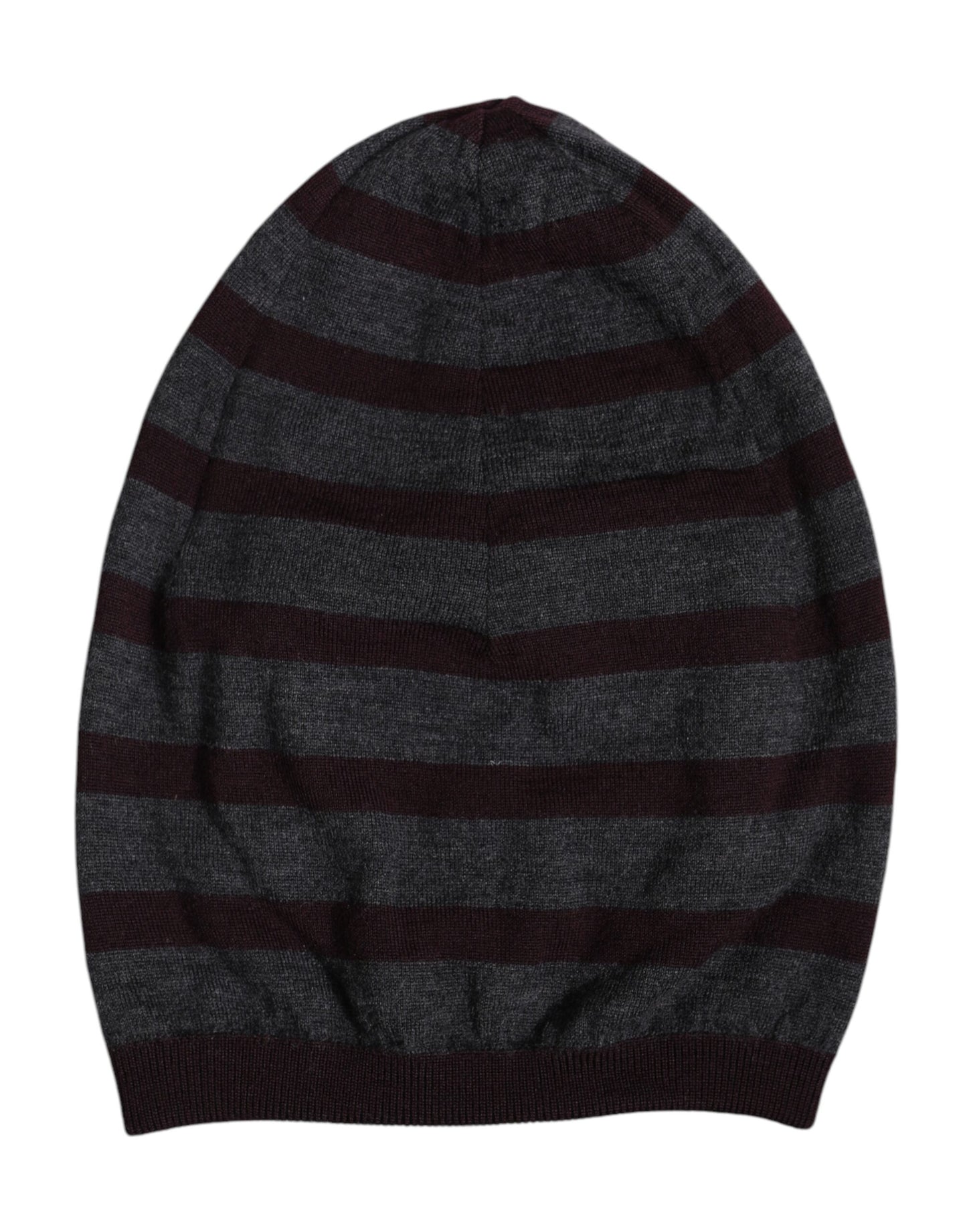 Dolce &amp; Gabbana Gray Striped Wool Knitted Winter Beanie Hat
