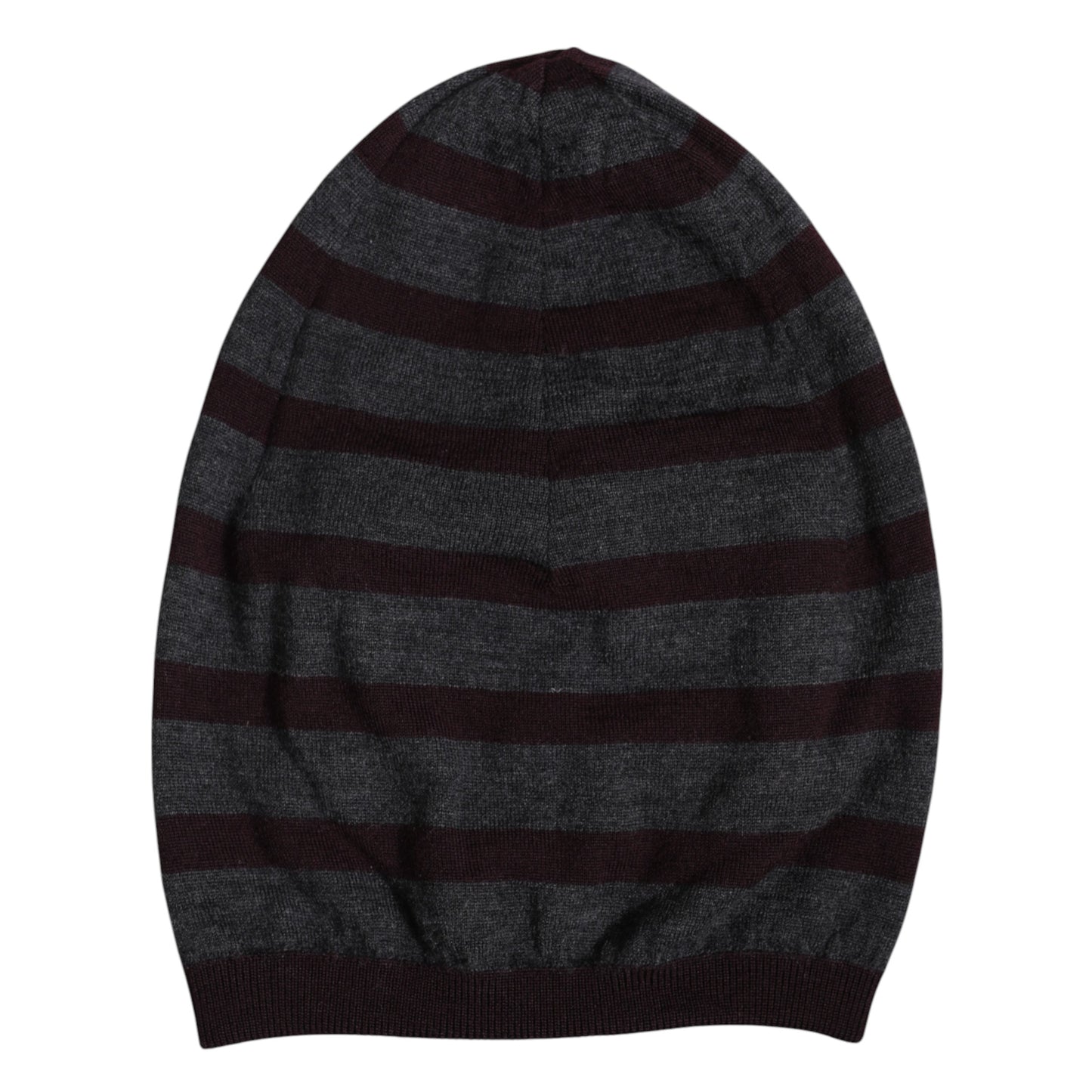 Dolce &amp; Gabbana Gray Striped Wool Knitted Winter Beanie Hat
