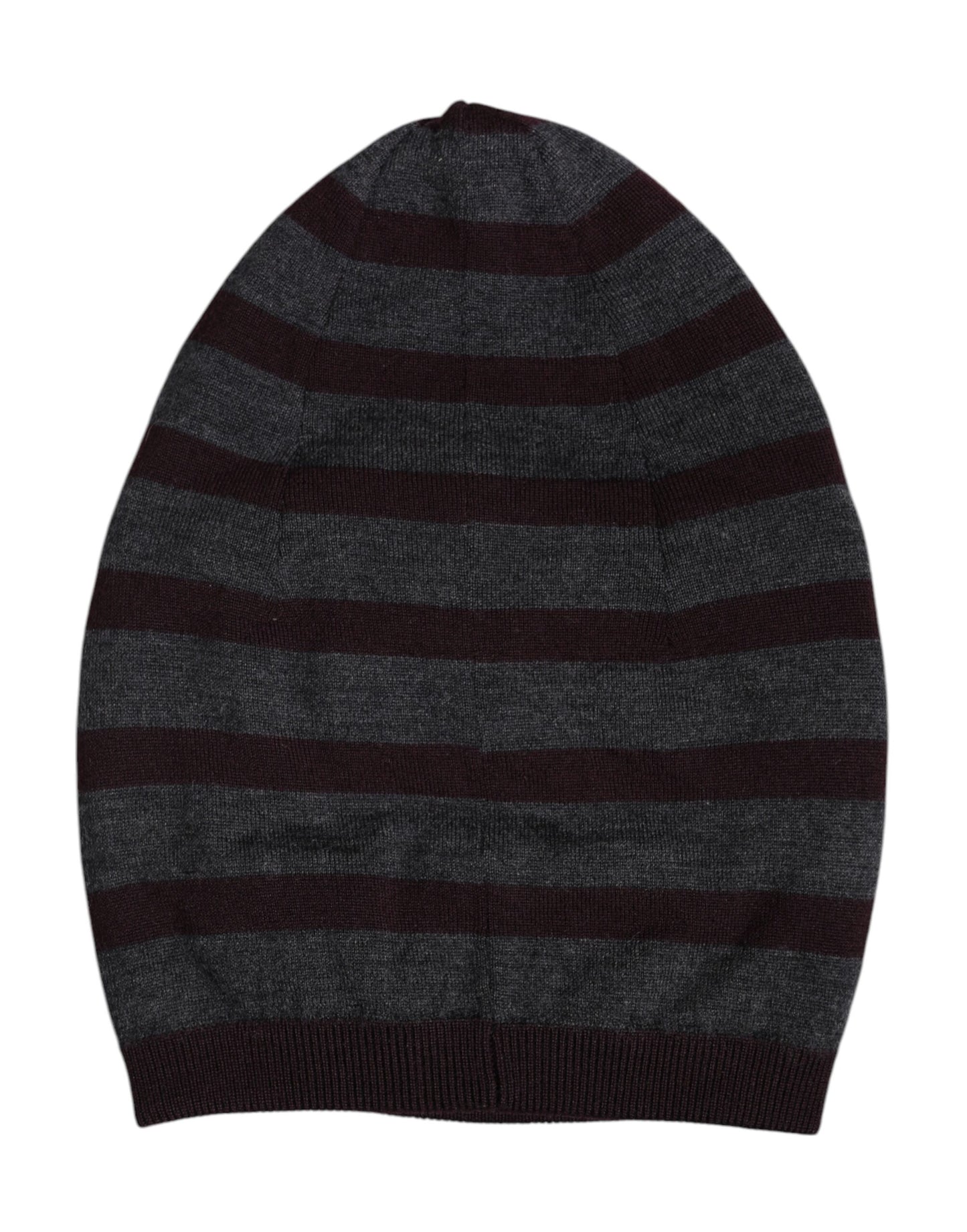 Dolce &amp; Gabbana Gray Striped Wool Knitted Winter Beanie Hat