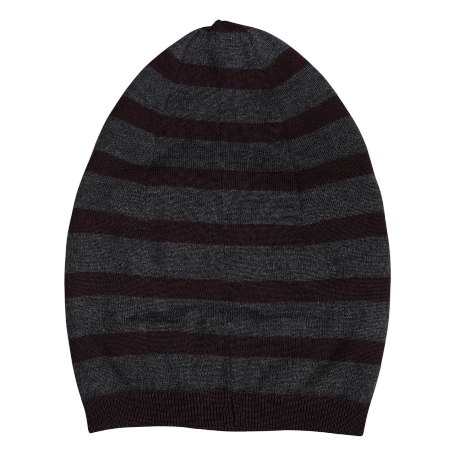 Dolce &amp; Gabbana Gray Striped Wool Knitted Winter Beanie Hat