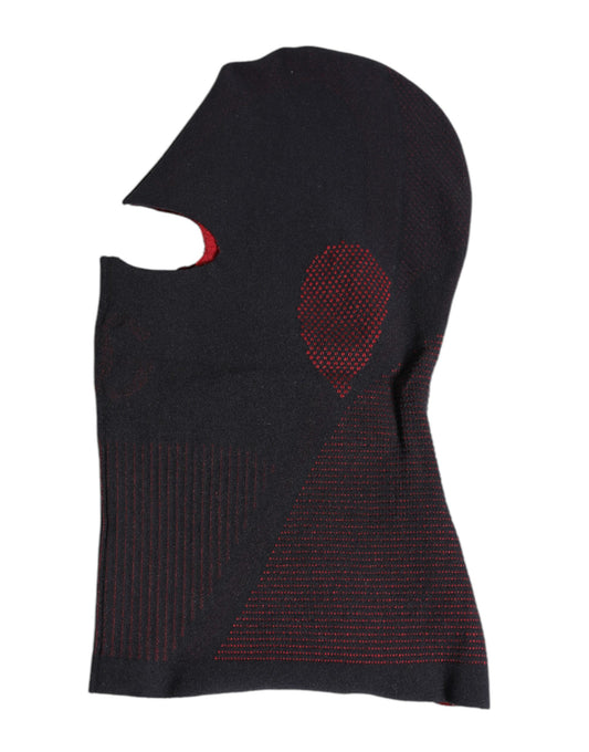 Dolce &amp; Gabbana – Schwarze, gestrickte Skimaske aus Baumwolle mit Sturmhaube