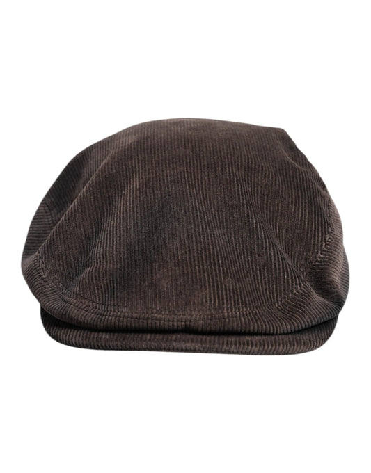 Dolce &amp; Gabbana Brown Cotton Newsboy Capello Cabbie Hat
