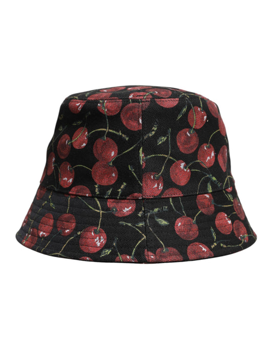 Dolce &amp; Gabbana – Fischerhut aus schwarzer Baumwolle mit breiter Krempe und Aufdruck