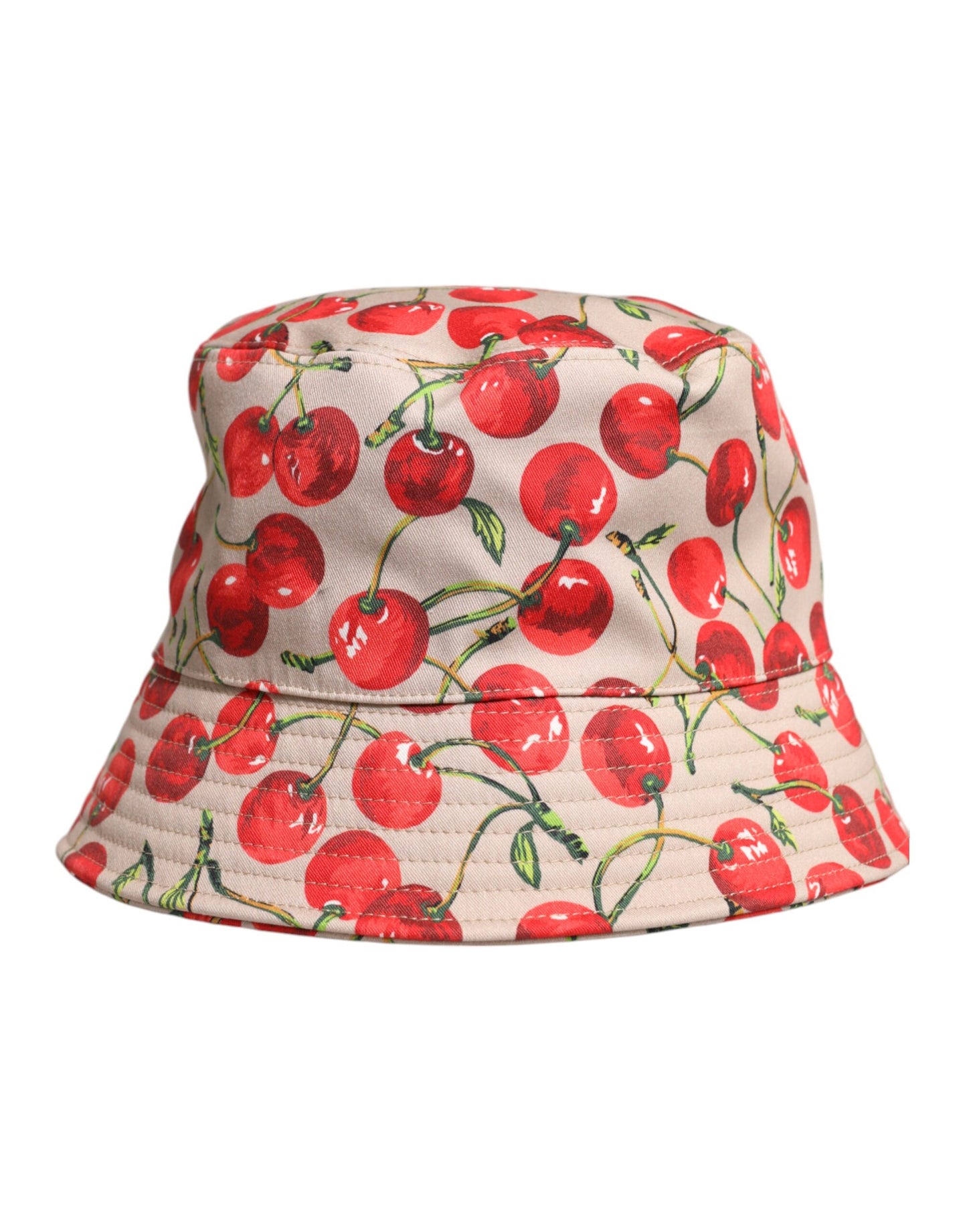 Dolce &amp; Gabbana Beige Cotton Printed Wide Brim Bucket Hat