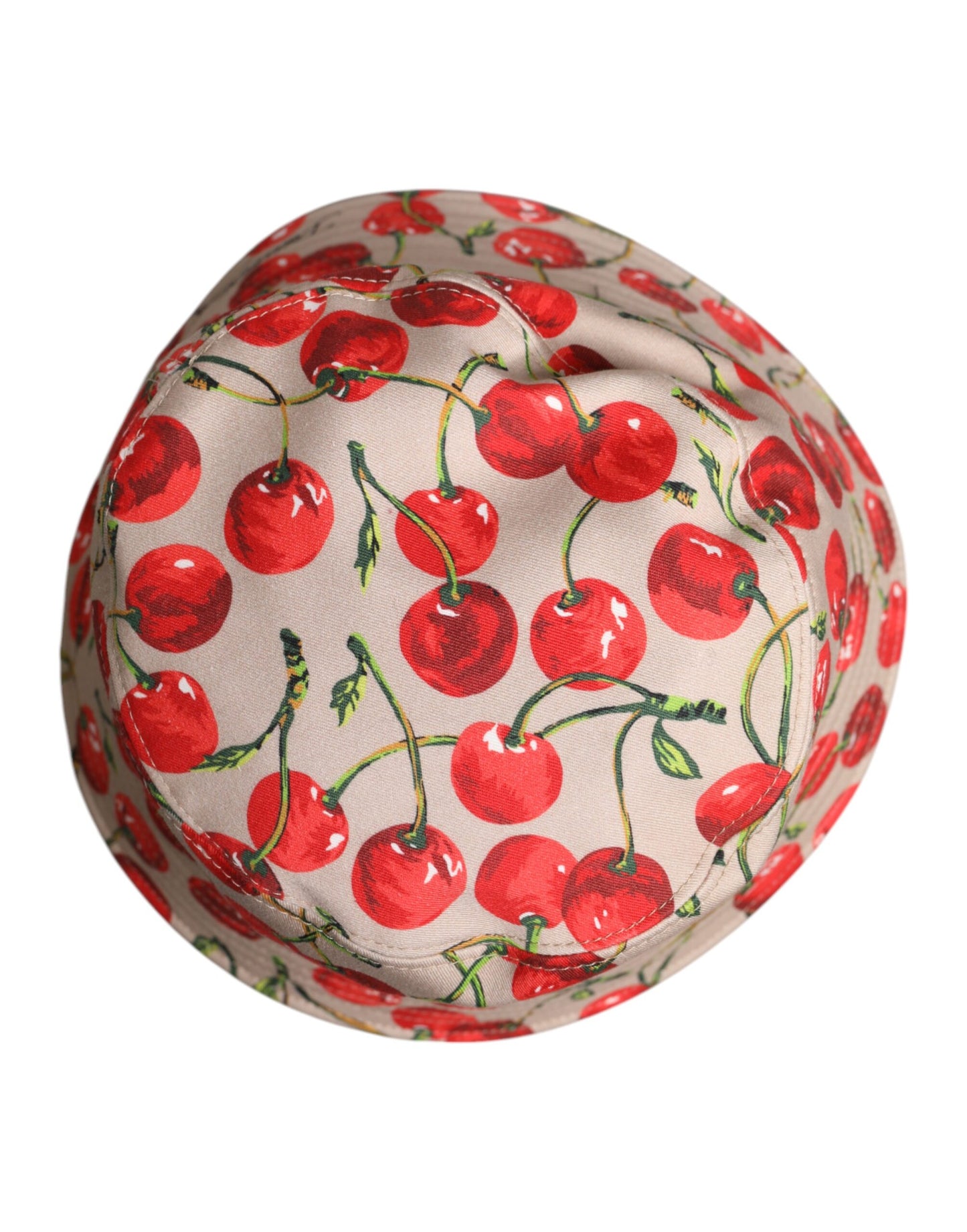 Dolce &amp; Gabbana Beige Cotton Printed Wide Brim Bucket Hat