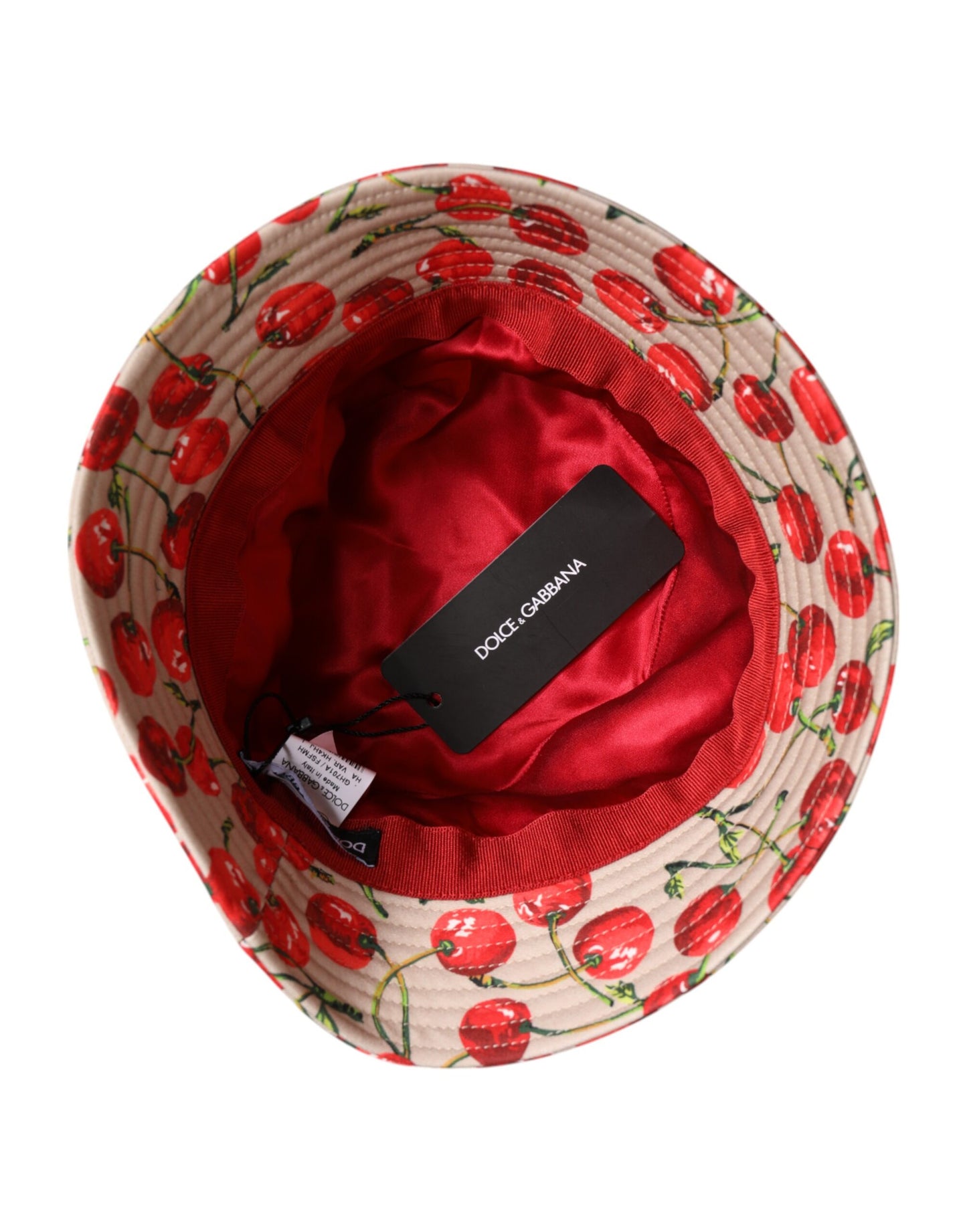 Dolce &amp; Gabbana Beige Cotton Printed Wide Brim Bucket Hat