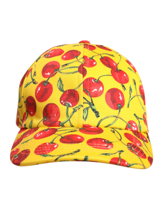 Dolce &amp; Gabbana – Gelbe Baseballkappe aus bedruckter Baumwolle mit 6 Paneelen