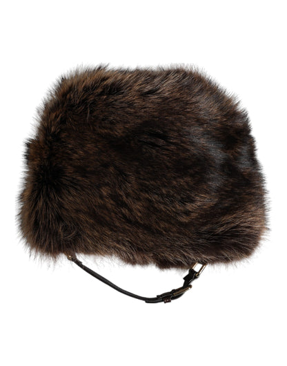 Dolce &amp; Gabbana Brauner Pelz-Bucket-Hut für Damen