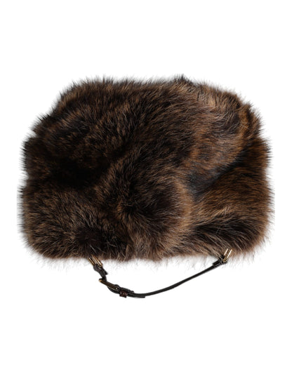 Dolce &amp; Gabbana Brauner Pelz-Bucket-Hut für Damen