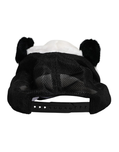 Dolce &amp; Gabbana Schwarz-Weiß-Panda-Fell-Frauen-Baseballkappe