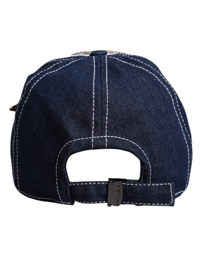 Dolce &amp; Gabbana – Baseballkappe mit blauer Kristallverzierung