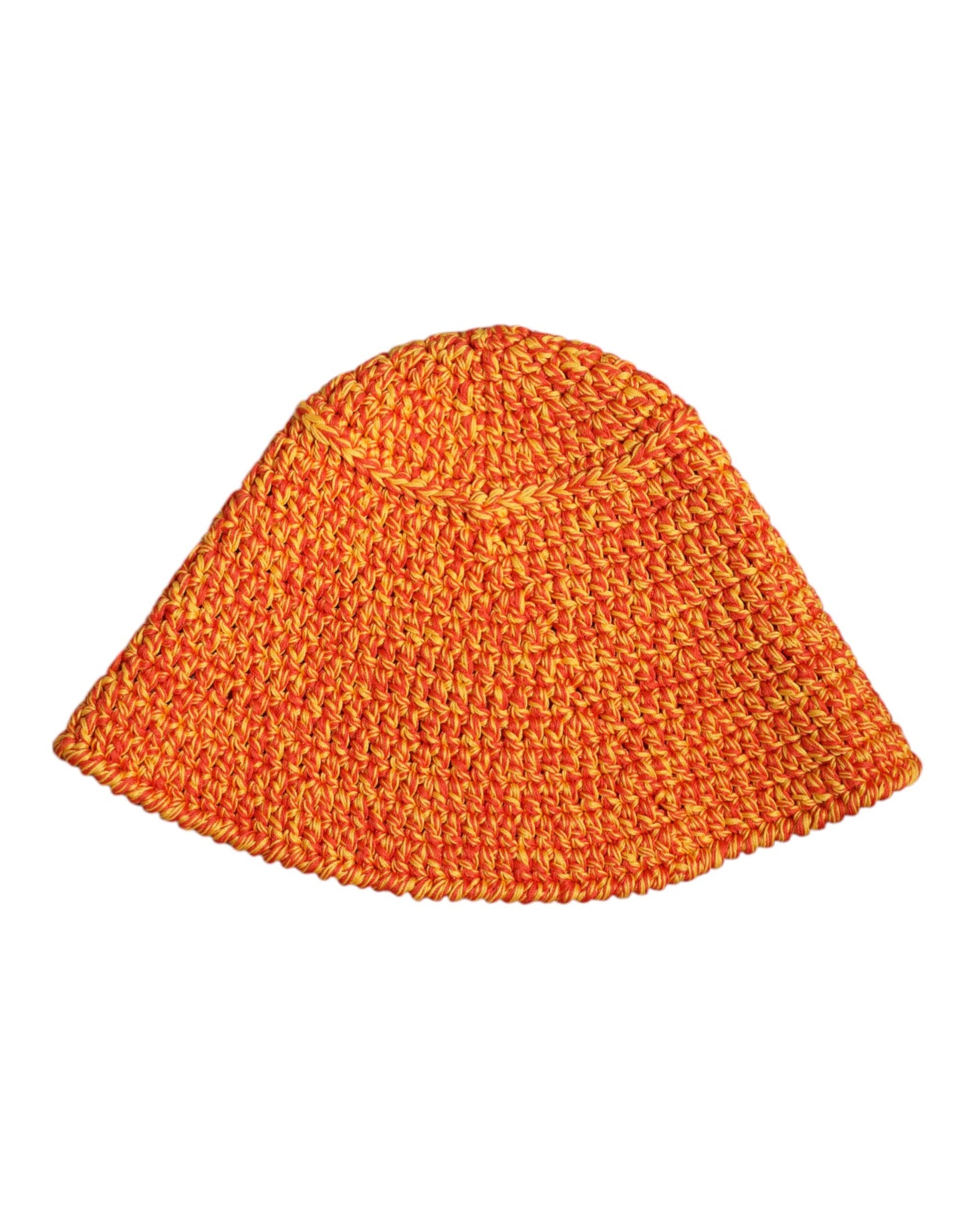 Dolce &amp; Gabbana – Orangefarbener Fischerhut aus gehäkelter Baumwolle mit DG-Logo