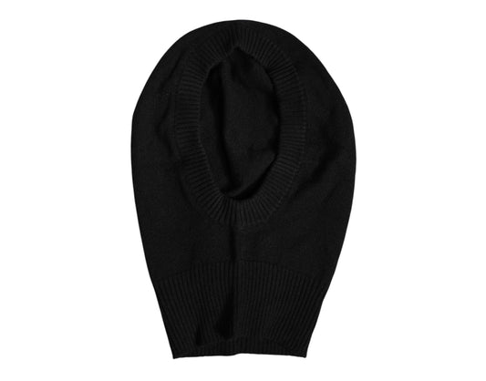 Dolce &amp; Gabbana – Schwarze, gestrickte Skimaske aus Kaschmir – Balaclava-Mütze