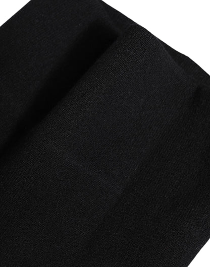 Dolce &amp; Gabbana – Schwarzer, gestrickter Halswärmer-Foulardschal aus Kaschmir