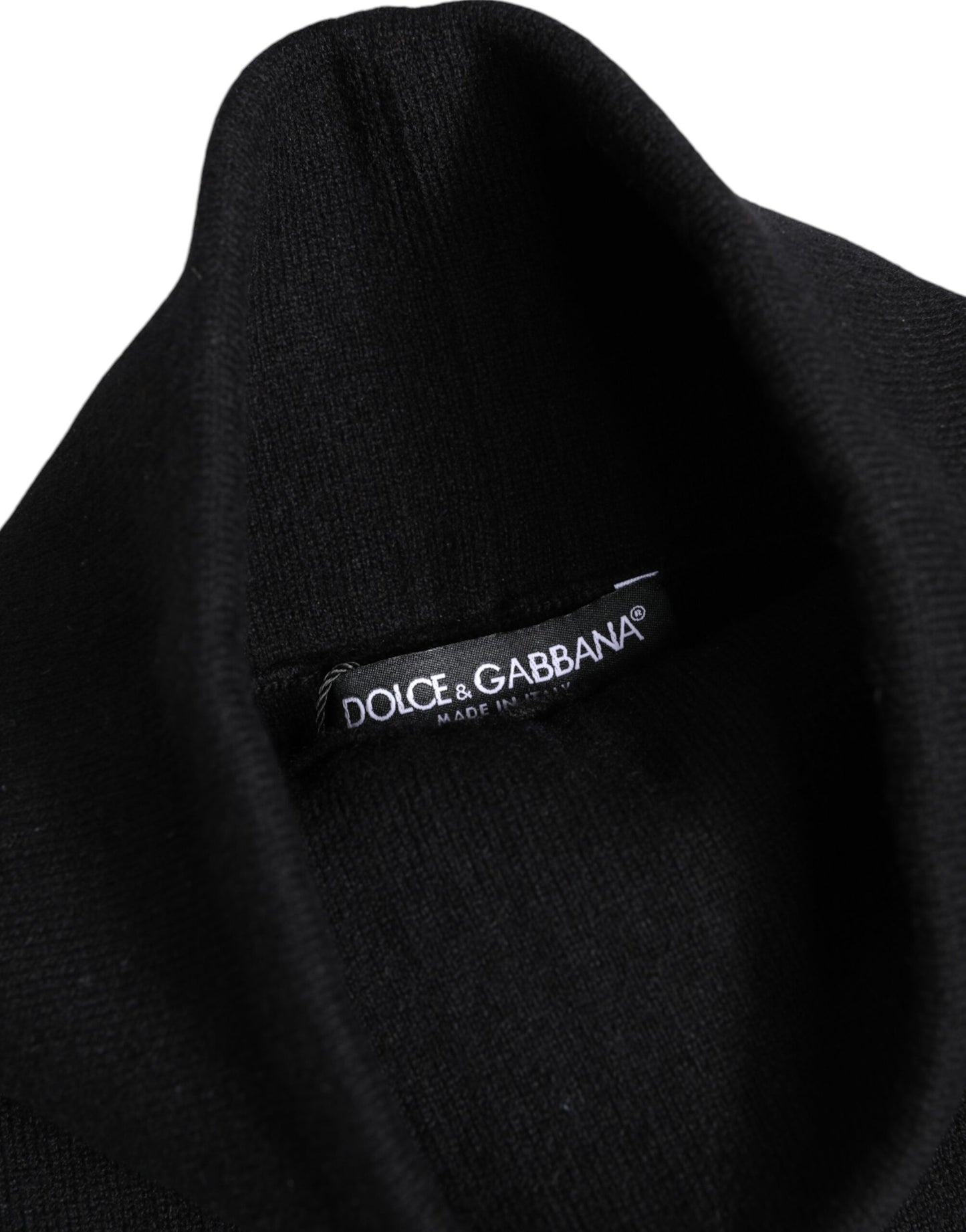 Dolce &amp; Gabbana – Schwarzer, gestrickter Halswärmer-Foulardschal aus Kaschmir