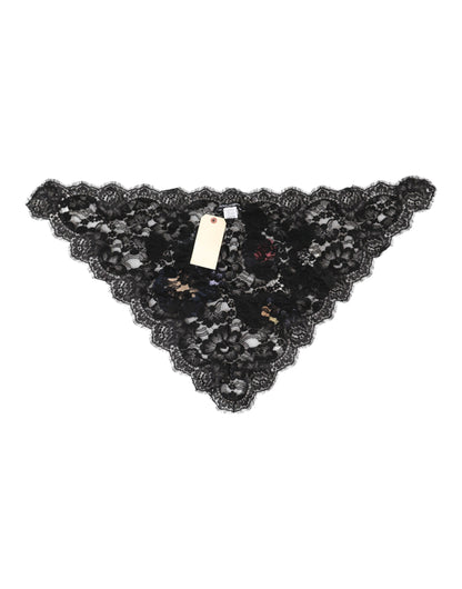 Dolce &amp; Gabbana – Schwarzer Baumwoll-Schleierhut mit Blumenapplikation und Spitze