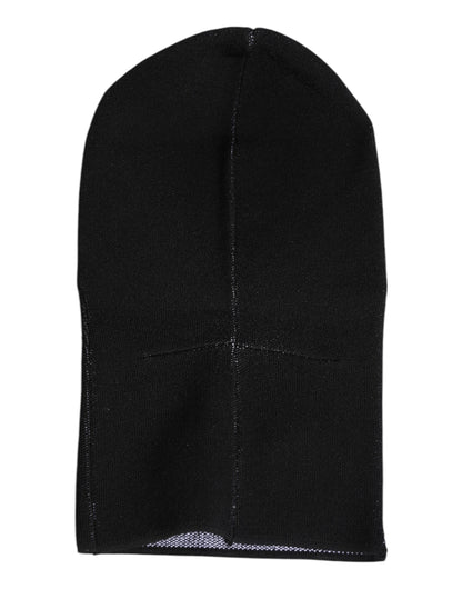 Dolce &amp; Gabbana – Schwarze, gestrickte Skimaske aus Kaschmir – Balaclava-Mütze