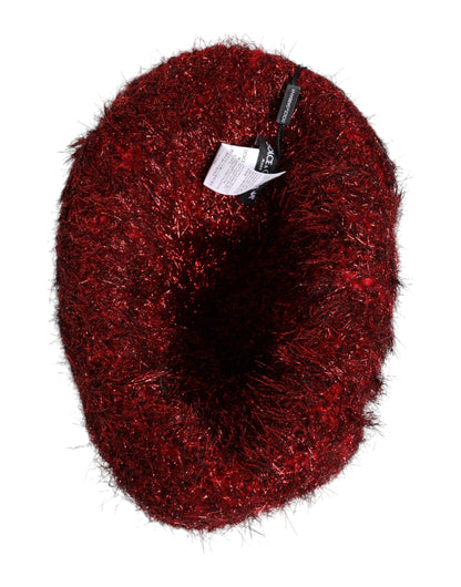 Dolce &amp; Gabbana – Fischerhut aus roter Viskose mit Lametta und breiter Krempe