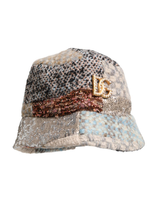 Dolce &amp; Gabbana – Fischerhut mit mehrfarbigem Patchwork-Verzierung