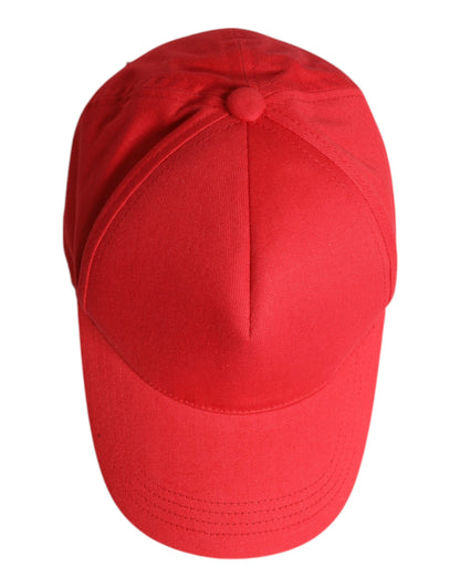 Dolce &amp; Gabbana – Rote Baseballkappe aus Baumwolle mit 6 Paneelen für Damen