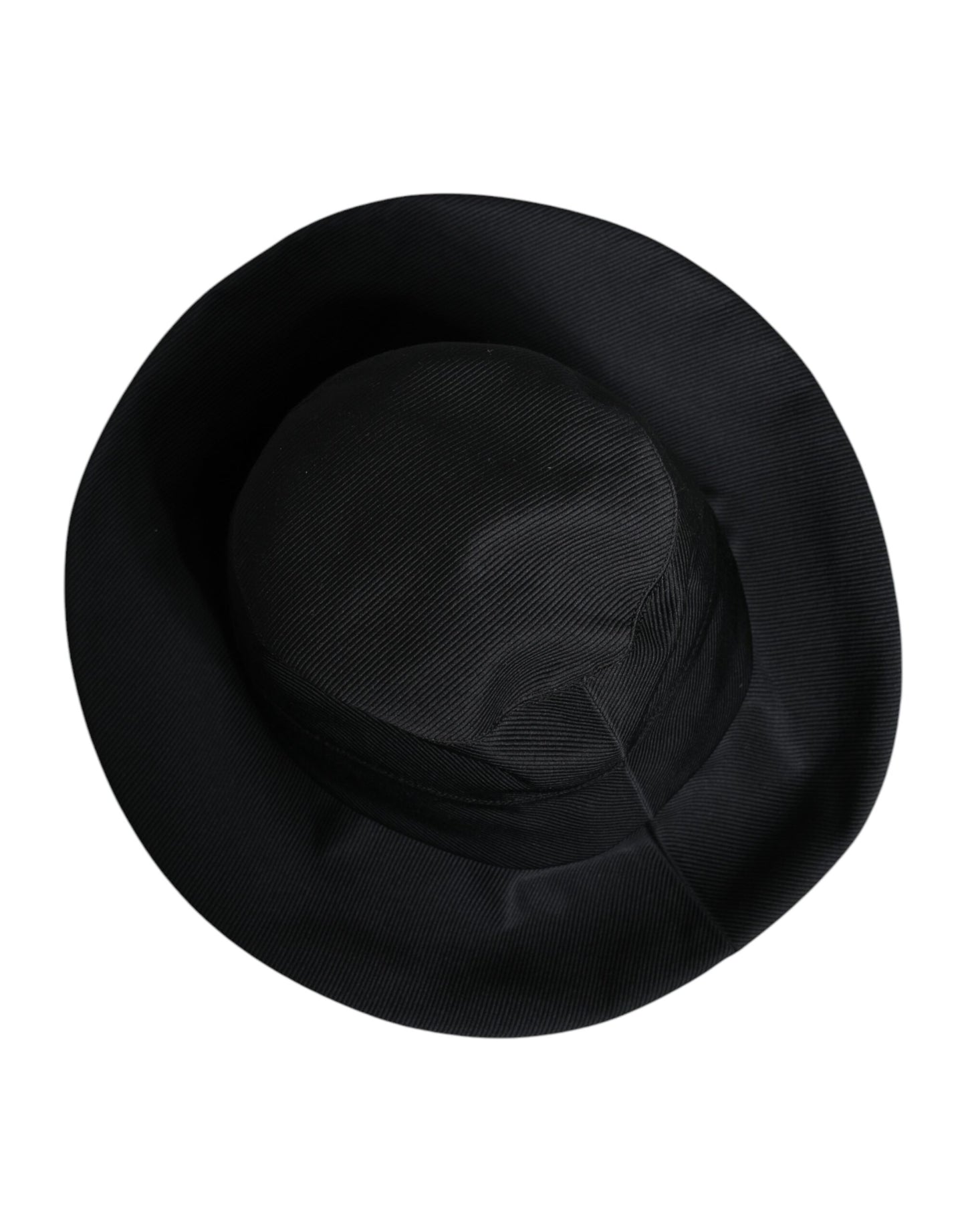 Dolce &amp; Gabbana – Fedora-Hut aus schwarzer Baumwolle mit breiter Krempe