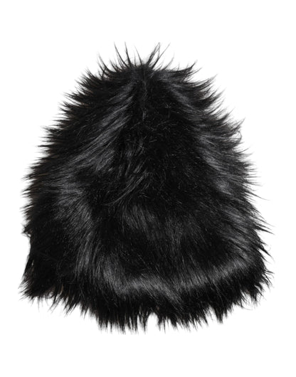 Dolce &amp; Gabbana – Fischerhut aus schwarzem Acrylfell für Damen