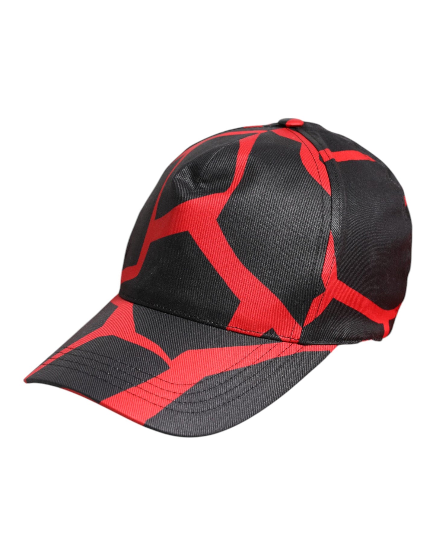 Dolce &amp; Gabbana Baseballkappe aus Baumwolle mit rot-schwarzer Spitze und Tüll