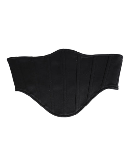 Dolce &amp; Gabbana Black Cotton Waist Tuxedo Belt Cummerbund