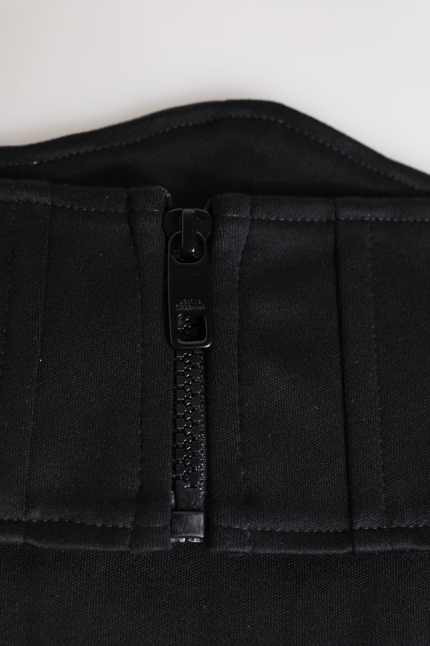 Dolce &amp; Gabbana Black Cotton Waist Tuxedo Belt Cummerbund