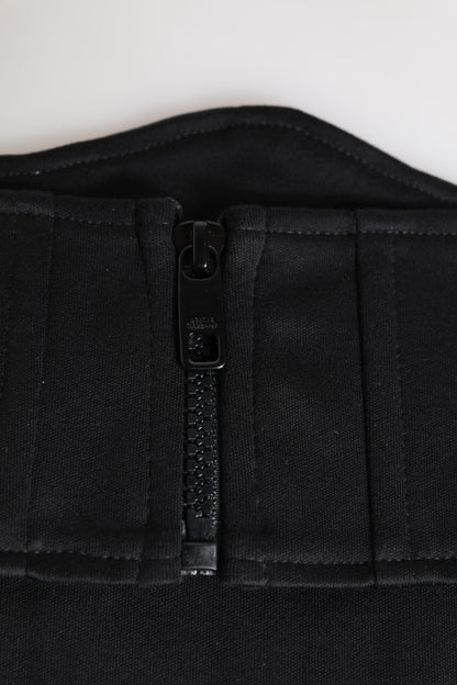 Dolce &amp; Gabbana Black Cotton Waist Tuxedo Belt Cummerbund