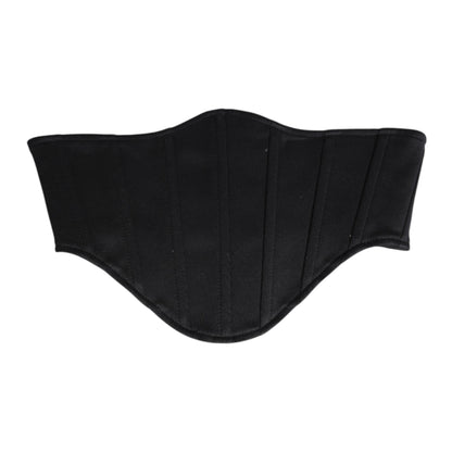 Dolce &amp; Gabbana Black Cotton Waist Tuxedo Belt Cummerbund