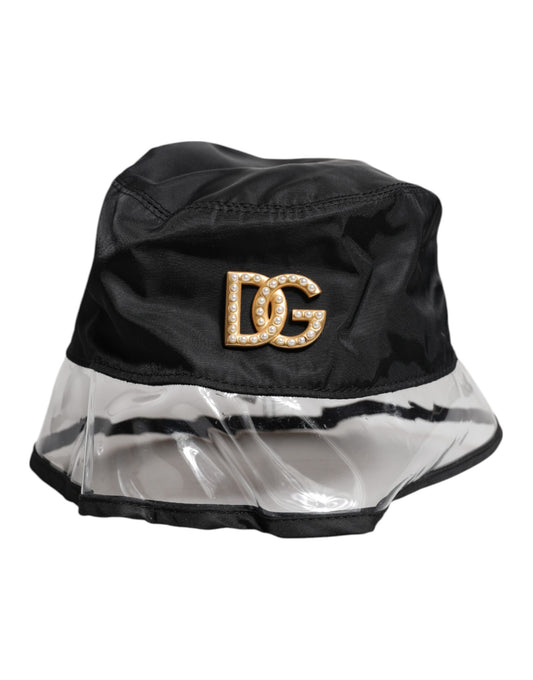 Dolce &amp; Gabbana – Fischerhut aus Nylon und PVC mit DG-Logo, Schwarz