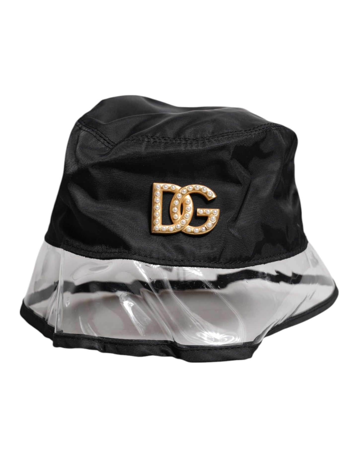 Dolce &amp; Gabbana – Fischerhut aus Nylon und PVC mit DG-Logo, Schwarz