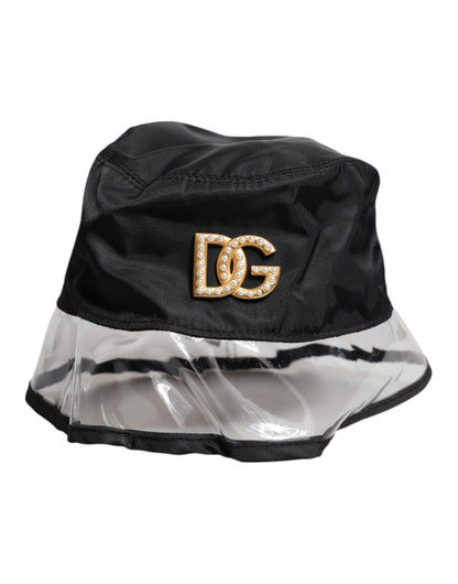 Dolce &amp; Gabbana – Fischerhut aus Nylon und PVC mit DG-Logo, Schwarz