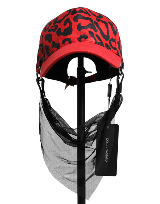 Dolce &amp; Gabbana – Rote Baseballkappe aus Baumwolle mit 6 Paneelen für Damen
