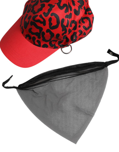 Dolce &amp; Gabbana – Rote Baseballkappe aus Baumwolle mit 6 Paneelen für Damen