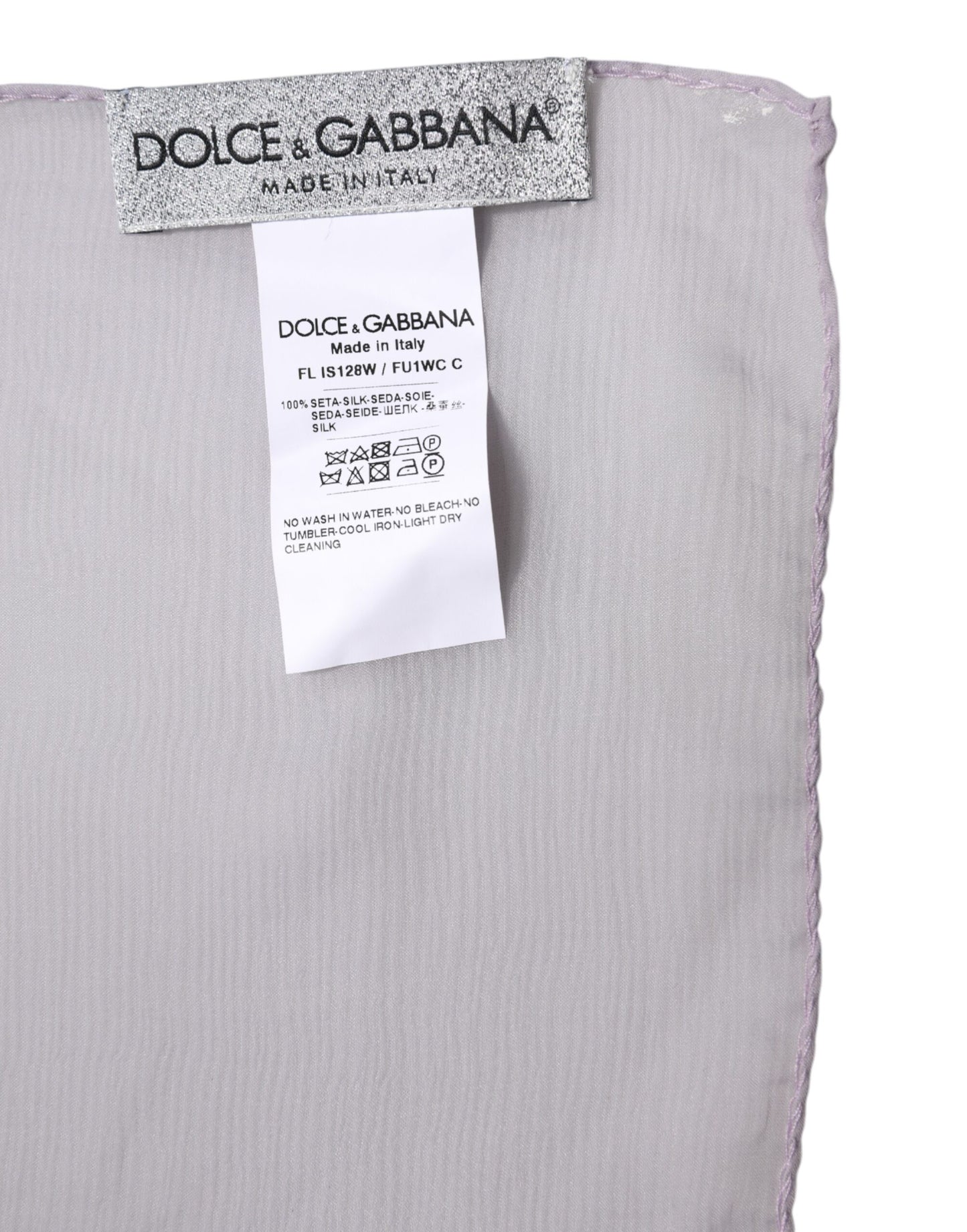 Dolce &amp; Gabbana – Lilafarbener rechteckiger Wickelschal aus Seide