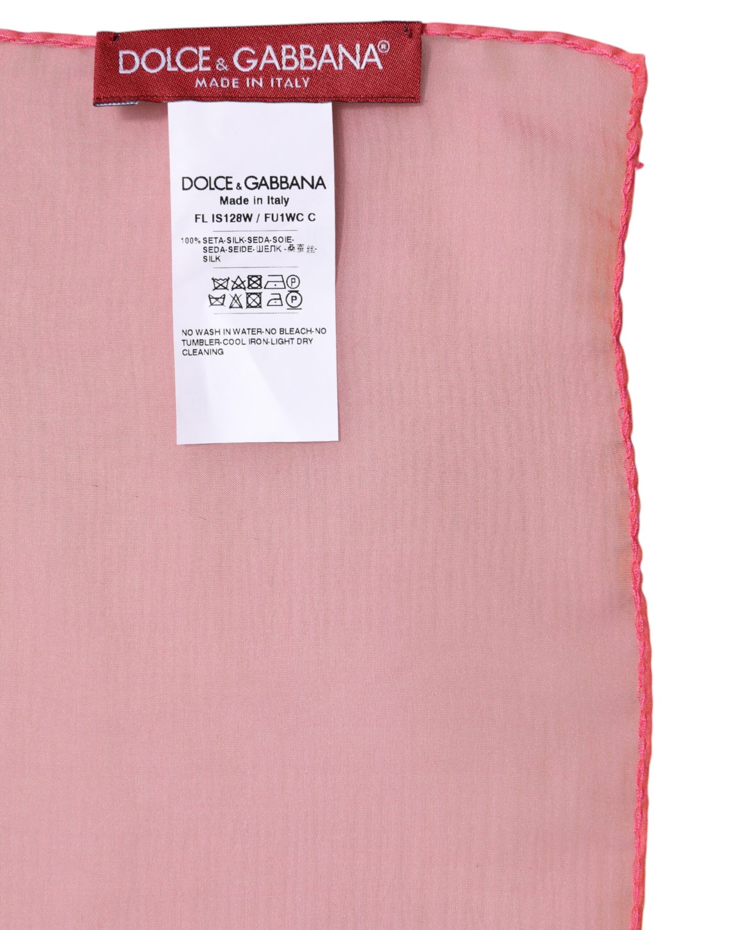 Dolce &amp; Gabbana Pink Silk Rectangle Women Wrap Shawl Scarf