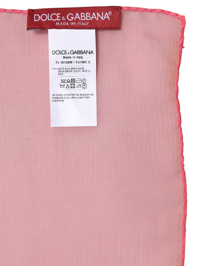 Dolce &amp; Gabbana Pink Silk Rectangle Women Wrap Shawl Scarf